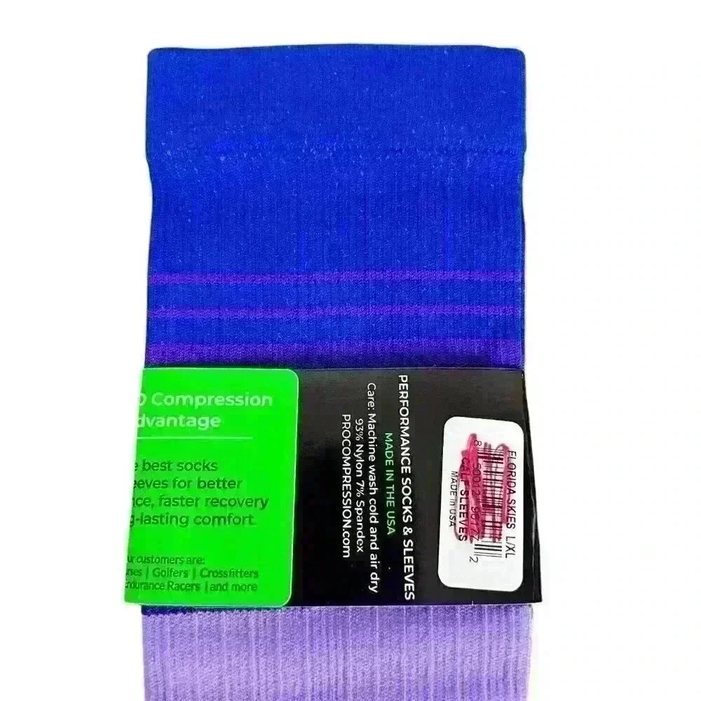 NWT PC Pro Compression Women's L/XL Florida Skies‎ Knee-High Marathon Sleeve USA
